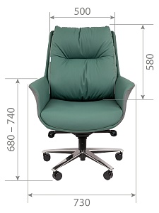 Офисное кресло CHAIRMAN 523 М, экокожа, зеленый/серый